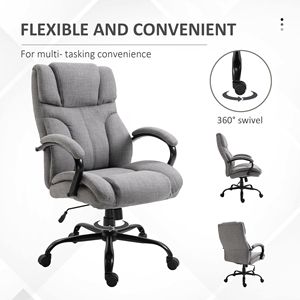 Sedia da Ufficio Ergonomica Direzionale per Persone Alte e Robuste (fino a 227 kg) con Seduta Larga, Altezza Regolabile e Ruote Girevoli - Product Image 4