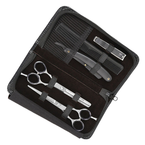 Wholesale Hairdressing Salon Barber Kit With Comb and Clip Best Quality Black Color <b>Razor</b> Salon Hair Kit - Product Image 1