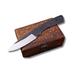 Couteau de chasse artisanal en acier inoxydable Pasha Enterprises et lame vierge avec fourreau en cuir, couteaux utilitaires de survie pour l'extérieur - Product Image 1