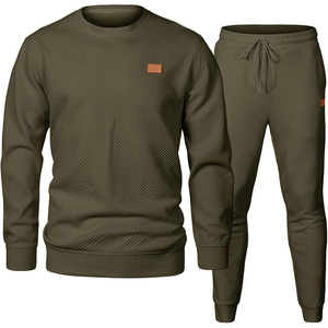Conjunto Deportivo de Punto Transpirable y Ecológico de 2 Piezas para Hombre, Talla Grande, Informal, para Invierno - Product Image 1