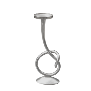 แท่นวางเทียนตกแต่งดีไซน์ใหม่ทำด้วยมือสีเงินด้านสำหรับตกแต่งบ้านเชิงเทียนอลูมิเนียม - Product Image 1