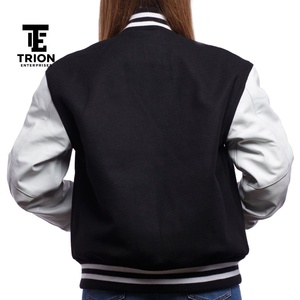 OEM New Fashion Casual Winter Wear Varsity <b>Jacket</b> Comfortable Regular Leather Sleeve Breathable <b>Lightweight</b> <b>Women</b> Varsity <b>Jacket</b> - Product Image 4