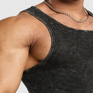 Acid Wash Ribbed Tank Top <b>for</b> <b>Men</b> Distressed Style Muscle Fit Gym <b>Singlet</b> Perfect <b>For</b> Bodybuilding & Casual Wear <b>Men</b> Tanktop - Product Image 5