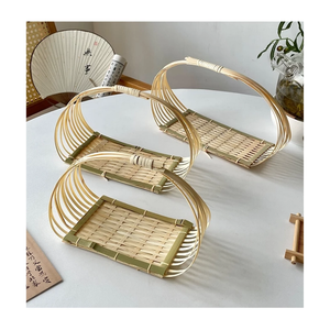 Custom Woven Bamboo Food Serving Tray Vietnam Traditional Handicraft Tableware For Restaurants Hotels Resorts Sell Retail Buyers - Product Image 1