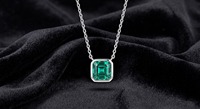 Collier pendentif en argent sterling 925 avec diamant vert de laboratoire taille émeraude pour femme