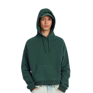 เสื้อฮู้ดดี้ทรงครอป ยูนิเซ็กซ์ ทรงบ็อกซี่ ผ้าเทอร์รี่หนานุ่ม ตัดเย็บแบบโอเวอร์ไซส์ ไหล่ตก  ผ้าโพลีเอสเตอร์/คอตตอน สำหรับฤดูหนาว - Product Image 1