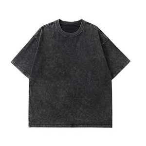 T-shirt en tricot oversize pour homme, streetwear, 100% coton, 230 GSM, poids lourd, respirant, écologique, col rond, manches courtes, anti-UV - Product Image 3