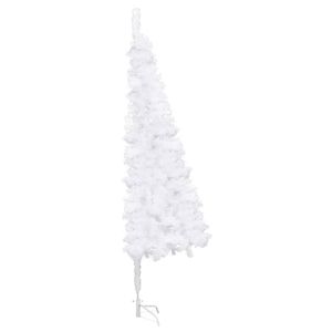 Árbol de Navidad artificial de esquina de PVC blanco de 59,1 \ "con luces LED y juego de bolas - Product Image 3