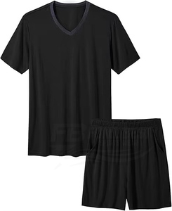 Conjunto de Camiseta y Pantalones Cortos Deportivos para Hombre, Tejido de Poliéster/Algodón, Transpirable, Impresión por Sublimación, Estilo Urbano, Informal, Tallas Grandes, Verano - Product Image 1