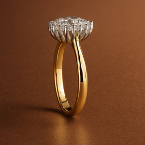 Anillo de Compromiso con Corte Radiante y Halo para Mujer en Oro Sólido de 14K/18K, Diamante Cultivado en Laboratorio con Certificación IGI, Anillo de Regalo, Proveedor Mayorista - Product Image 2