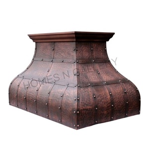 Tira y remaches de cobre y Metal antiguo hechos a mano, acabado de cobre antiguo de isla de cocina, capo de gama montado en la pared - Product Image 3