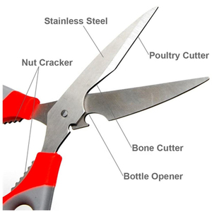 Hot Sale Stainless Steel Heavy Duty Sharp <b>Scissors</b> Multi-purpose Stainless Steel Shears with Plastic Handle <b>Kitchen</b> <b>Scissor</b> - Product Image 6
