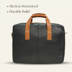 Premium Handmade Western Leather <b>Briefcase</b> | Genuine Full Grain Laptop Messenger Travel Office Bag with Sturdy Design Deluxe Pro - Product Image 3