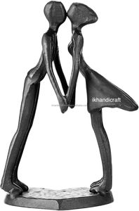 Estatua de Pareja Artística con Temática de Bicicleta, Hecha a Mano en Aluminio Negro para Escultura, Decoración de Pared de Sala de Estar, Regalo de Inauguración de Casa - Product Image 6