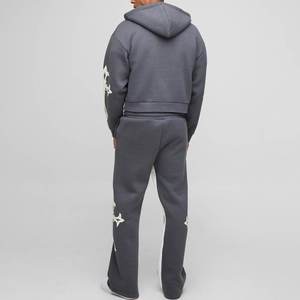 Conjunto de Sudadera con Capucha y Pantalones Deportivos para Hombre, Personalizado, con Bolsillos Laterales, Hombros Caídos, de Algodón y Poliéster Grueso, Suave y Pesado - Product Image 2