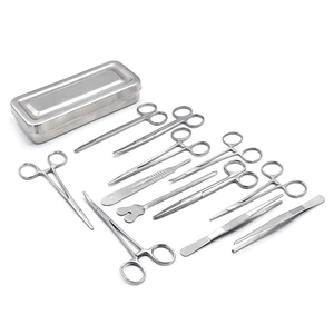 CUSTOM Set 13 Pieces Professional Basic Surgical Forceps Scissors <b>Needle</b> Holder Kit Manual Stainless Steel Box Instruments - Product Image 2