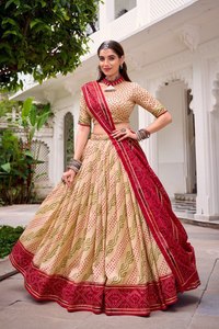NOIIR PIGEON Traditional Indian Ethnic <b>Blouse</b> <b>Women's</b> Crop Top <b>Red</b> Blue Dupatta Cotton Digital Print Wedding Wear Regular Fit - Product Image 3