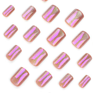 Faux Ongles de Luxe Rose Bling de Haute Qualité, Design Acrylique 3D Personnalisé, à Presser, Courts <span class=keywords><strong>Nude</strong></span> avec Boîte, Plaque pour Ongles - Product Image 4