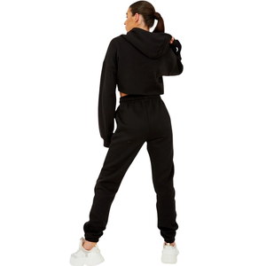 Women Cropped Hoodie Tracksuit Set Piping Detail Pullover Sweatshirt Jogger <b>Trousers</b> Drawstring Waist Two Piece Outfit Wholesale - Product Image 2