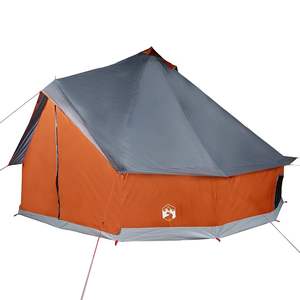 Carpa Familiar para 8 Personas, Tipo Tipi, Gris y Naranja, Impermeable, para Acampar - Product Image 5