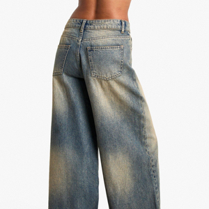 Pantalones Vaqueros de Moda para Mujer, de Alta Calidad, OEM, Nuevos Modelos, Pantalones Vaqueros Holgados de Cintura Alta para Mujer, Pantalones Vaqueros Extra Grandes - Product Image 5