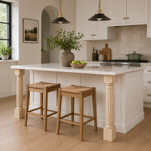 Pied de colonne décoratif cannelé en bois massif pour îlot de cuisine, support pour armoires et comptoirs - Product Image 5