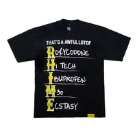 T-shirts pour hommes Cupid Tattoo Hip Hop Streetwear en coton 100% peigné, écologique, personnalisable OEM, 300 g/m², motif 'THAT'S AWFUL LOT COUGH SYRUP'