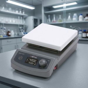 Agitador digital con placa calefactora, compacto, para pruebas de rendimiento, agitador de líquidos para vidrio, portátil, para laboratorio, químico, viscosidad, científico, rápido - Product Image 1