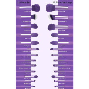Ensemble de 14 pinceaux de maquillage avec éponge de beauté et outils en silicone, kit de poils synthétiques violets - Product Image 2