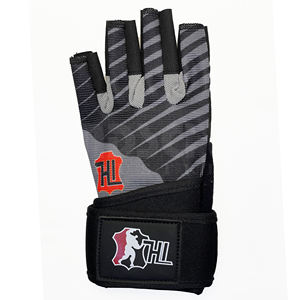 Gants de musculation professionnels gris et noirs avec bandes de maintien robustes pour les poignets |   Poignée antidérapante de qualité supérieure pour un équipement de musculation ultime - Product Image 4