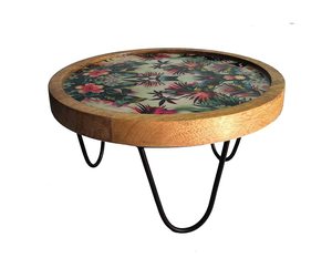Base Redonda de Madera con Diseño Floral Tropical Bohemio para Pastel, Decorativa y Multiusos para Decoración del Hogar o Mesa de Centro - Product Image 6
