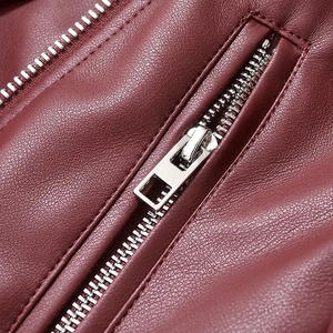 2026 Women's Genuine <b>Leather</b> Moto Jacket Solid Color Turn-Down Collar Full Sleeve Zipper Closure <b>Short</b> Length Winter Breathable - Product Image 5
