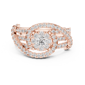 Anillo de Compromiso de Lujo Personalizado para Mujer, Oro de 18k, Diamante Cultivado en Laboratorio, Corte Brillante, Diseño Halo, Bañado en Rodio, para Uso Diario y Bodas - Product Image 6