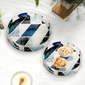 Bandeja de Esmalte con Diseño Impreso, Bandeja de Esmalte OEM Disponible, Bandeja de Esmalte para Exhibición de Alimentos, Bandeja de Esmalte con Patrón para Decoración del Hogar - Product Image 3