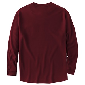 Camisa Casual de Manga Larga para Hombre, Color Granate, Transpirable, con Tejido de Punto Tipo Waffle, Logotipo Frontal, Estilo Hip Hop, para Otoño y Uso Diario - Product Image 3