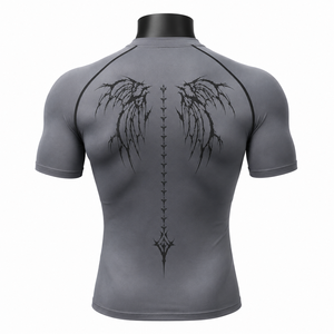 เสื้อยืดออกกำลังกายผู้ชายแบบยืดได้ 4 ทิศทาง สำหรับฟิตเนส ยิม วิ่ง และเล่นกีฬา แขนสั้น พิมพ์ลาย - Product Image 2