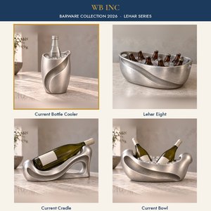 Enfriador de Vino de Aluminio Fundido Hecho a Mano, Enfriador de Botellas Individual con Diseño Escultural en Forma de Ola, Cubitera Moderna para Bar - Product Image 3