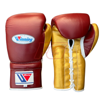 Juego de Guantes de Boxeo Personalizados de Alta Calidad, Cuero Vacuno Genuino, con Cordones, Secado Rápido, Transpirables, Tallas 8-18oz, Profesionales