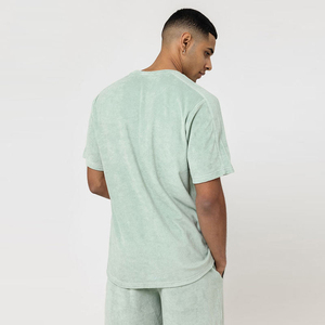 Conjunto de Camiseta y Pantalones Cortos de Algodón Verde Menta para Hombre, Cuello Redondo, Color Sólido, Ropa Casual de Verano, Tejido Transpirable - Product Image 6