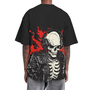 T-shirt Homme de Haute Qualité en Coton Lourd, Couleur Noir, Style Streetwear, Impression Sérigraphique, Coupe Oversize, Personnalisable - Product Image 2