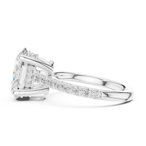 Anillo de Compromiso con Diamante de Corte Brillante Redondo y Diamantes Laterales, Estilo Clásico, Certificado GIA, Joyería para Mujer - Product Image 2