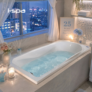 Bañera Rectangular de Acrílico Integrada Moderna I-Spa con Chorro de Masaje para Uso en Interiores en Hoteles, Villas y Spas (60 galones+) - Product Image 2