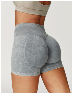 Women Solid Yoga <b>Legging</b> <b>Short</b> High Waist Fitness Quick Drying Cycling Workout Gym <b>Shorts</b> Breathable Mesh Four-Way Stretch - Product Image 2