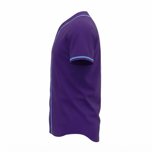 Maillot de baseball violet personnalisé pour homme, manches courtes, nom de l'équipe 00, imprimé à l'écran, respirant, coupe classique, vêtements pour toutes les saisons - Product Image 4