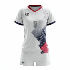 Nouvel ensemble de volley-ball 2026 pour femme : maillot col en V et short de football, 100 % polyester, uniformes de volley par sublimation - Product Image 3