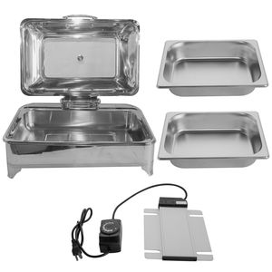 Scaldavivande Elettrico 400W 110V con Coperchio in Vetro 9L/9.5QT per Catering e Catene di Fast Food - Product Image 1