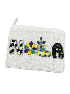 Latest Elegant Jewelry Embroidery <b>Mardi</b> <b>Gras</b> <b>Beaded</b> Coin Pouch With Unique Handmade Styling By Hiba Enterprises - Product Image 5