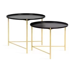 High Quality Fluted Column Design Metallic Bronze Round <b>Coffee</b> <b>Table</b> <b>Set</b> For Villa Centerpiece Furniture Displa <b>Coffee</b> <b>Table</b> - Product Image 3