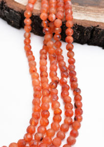 Cuentas facetadas de cornalina natural africana de 6 mm, 1 hebra de cuentas de piedras preciosas naturales para la elaboración de joyería fina. - Product Image 2