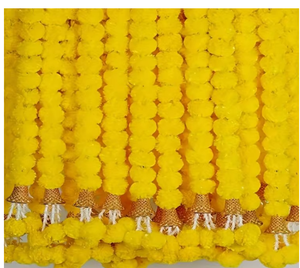 Yellow <b>Flower</b> <b>Garland</b> Hanging Home Decor with Tassels Bohemian Style for Wedding Indoor Living Room Plant Fiber - Product Image 5